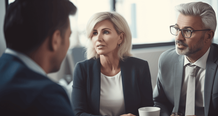 Family Office Members Discussing Investments