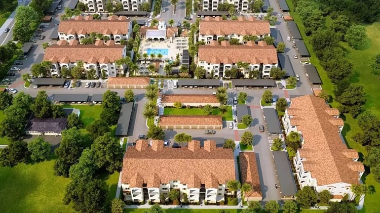 A rendering of multifamily housing